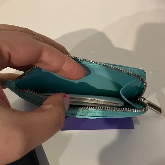 NEW Tiffany & Co. Teal ombré Leather wallet Pouch - Picture 6 of 6